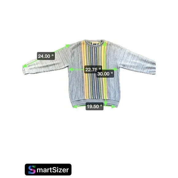 VintageNorm Thompson Sweater Adult XL Blue Striped Cosby Style Sweater Knit Mens - Picture 4 of 6